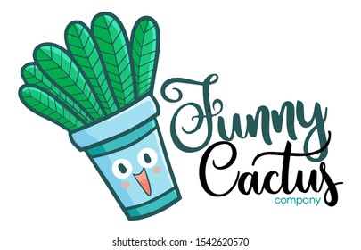 Cute and funny logo for Funny Cactus store or company