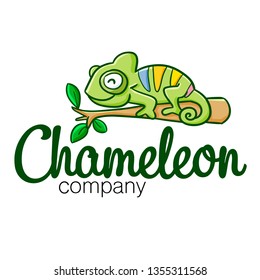 Cute and funny logo for chameleon store or company