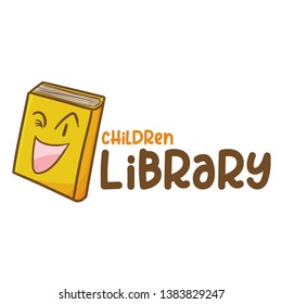 Cute and funny logo for children library