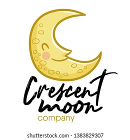 Cute and funny logo for crescent moon company