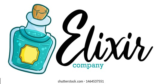 Cute and funny logo for elixir store or company