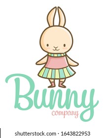 Cute and funny logo for feminine bunny store or company