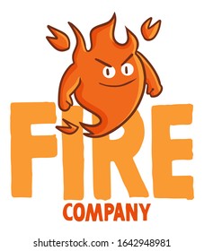 Cute and funny logo for fire monster company