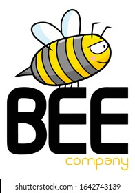 Cute and funny logo for flying bee store or company