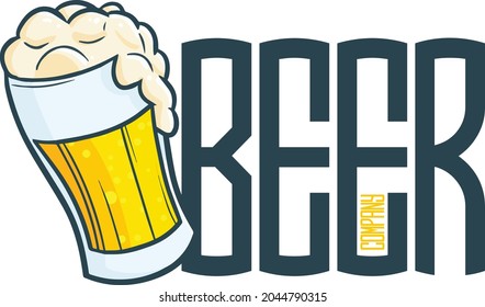 Cute and funny logo for fresh beer store or company
