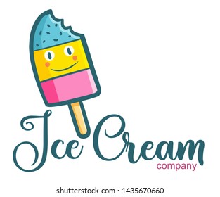 Cute and funny logo for cute Ice Cream store or company