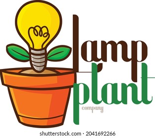 Cute and funny logo for lamp plant store or company