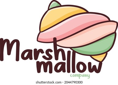 Cute and funny logo for marshmallow store or company