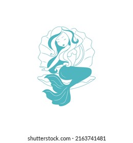 Cute and Funny Logo For Mermaid