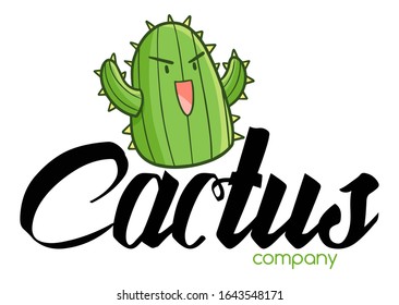 Cute and funny logo for monster cactus store or company