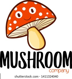 Cute and funny logo for mushroom store or company