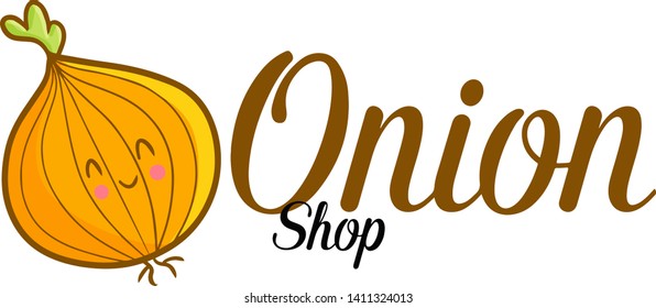 Cute and funny logo for onion store or company