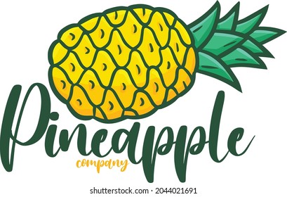 Cute and funny logo for pineapple store or company