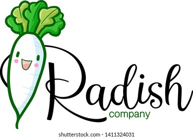 Cute and funny logo for radish store or company