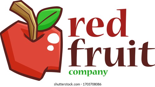 Cute and funny logo for Red Fruit store or company