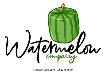 Cute and funny logo for square watermelon or company