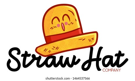 Cute and funny logo for straw hat store or company