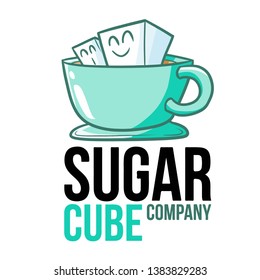 Cute and funny logo for Sugar cube store or company