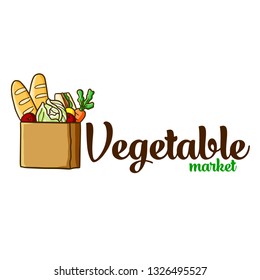 Cute and funny logo for vegetable store or company