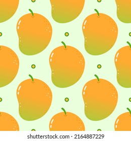 Cute funny mango pattern character. Vector hand drawn cartoon kawaii character illustration icon. Isolated on white background. Happy mango pattern character concept