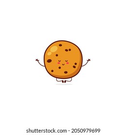 Cute funny meditation expression character. Vector hand drawn cartoon mascot character illustration icon. Isolated on white background. food character concept