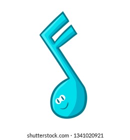 Cute and funny melody notes icon smiling