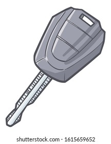 Cute And Funny Modern Car Key In Cartoon Style