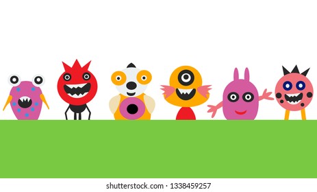 cute ,funny monster design vector eps.10 - Vector