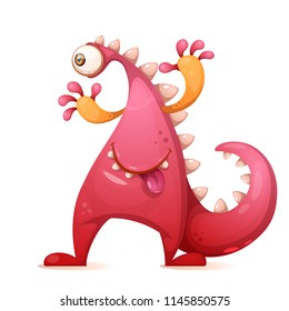 Cute, funny monster, dino characters Vector eps 10