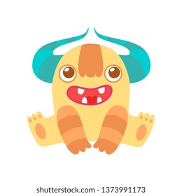 Cute Funny Monster, Friendly Alien Cartoon Character Fantastic Creature Vector Illustration
