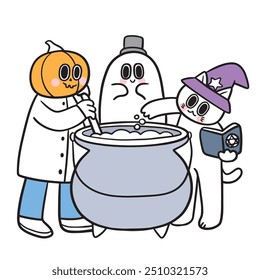 Cute funny monster Halloween vector.