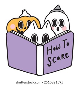 Cute funny monster Halloween vector.