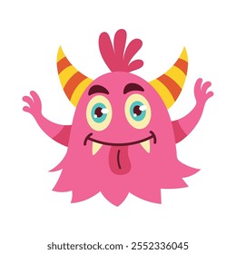 cute funny monster icon isolated