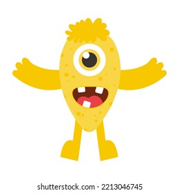 Cute funny monster. Vector illustration.
