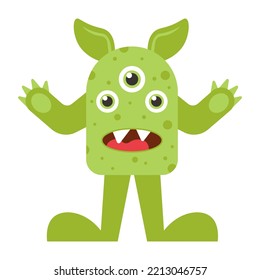 Cute funny monster. Vector illustration.