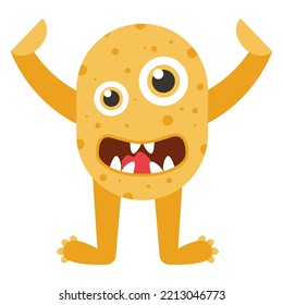 Cute funny monster. Vector illustration.