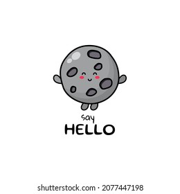 Cute funny moon character. Vector hand drawn cartoon mascot character illustration icon. Isolated on white background.