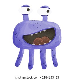 cute and funny mosters, halloween illustration, childish hand painted monsters, trolles