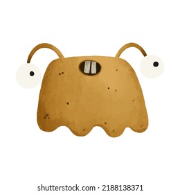 cute and funny mosters, halloween illustration, childish hand painted monsters, trolles