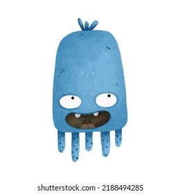 cute and funny mosters, halloween illustration, childish hand painted monsters, trolles
