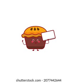 Cute funny muffins character. Vector hand drawn cartoon mascot character illustration icon. Isolated on white background.