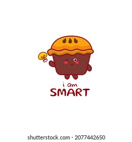 Cute funny muffins character. Vector hand drawn cartoon mascot character illustration icon. Isolated on white background.