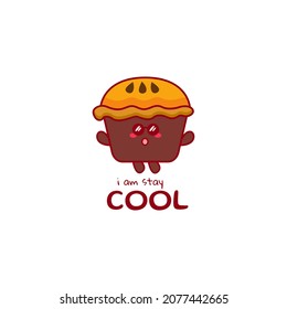 Cute funny muffins character. Vector hand drawn cartoon mascot character illustration icon. Isolated on white background.