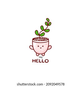Cute funny natural plant character. Vector hand drawn cartoon mascot character illustration icon. Isolated on white background