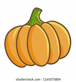 Cute and funny normal pumpkin for halloween - vector