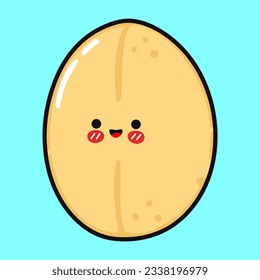 Caracter divertido de Oats. Caricatura dibujada a mano del vector icono de ilustración del personaje kawaii. Aislado sobre fondo azul. Concepto del personaje de Happy Oats