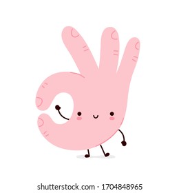 Buen gesto gracioso. Icono de ilustración de personaje de dibujos animados.Aislado sobre fondo blanco