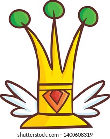 Cute and funny old vintage crown with wing