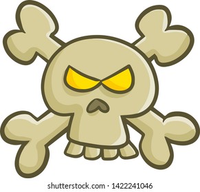 Cute and funny old vintage skull pirates symbol