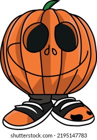 cute funny orange fitness pumpkin